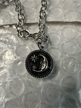 Silver Moon & Star Pendant Necklace - Women's Jewelry